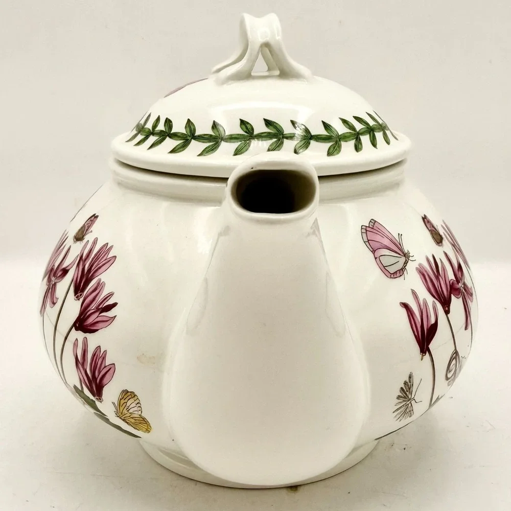 Vintage Portmeirion Botanic Garden 1 Pint Teapot Pink Cyclamen Made in Britain